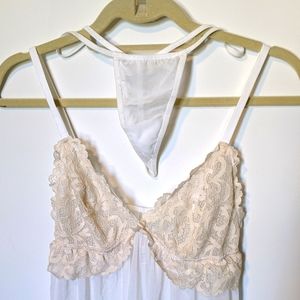 Bridal White Lace Babydoll Teddy Set w/ Matching Thong